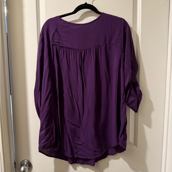 Torrid Deep Purple Lace-Up Blouse - Picture 6 of 6